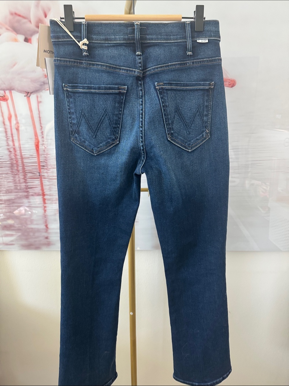 Mother- Women's Dark Blue High-Rise Straight Jeans -Taking chances - Picture 4 of 5